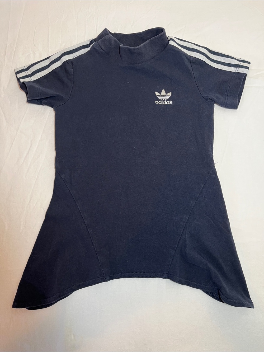 18M adidas Navy Mini Dress with White Shoulder Stripes